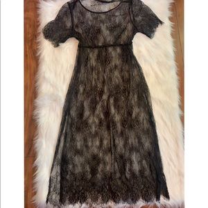 Black Lace Overlay Dress